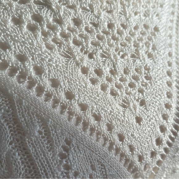 Cream Soft Sheer Cable Knit Sweater - Picture 8 of 14